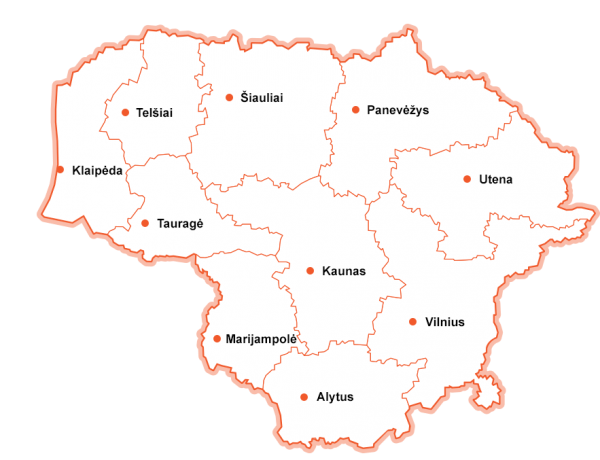 Investuok Lietuvoje“ ir Lietuvos geografijos mokytojų asociacijos bendradarbiavimo vaisius – Lietuvą pristatantis regionų žemėlapis