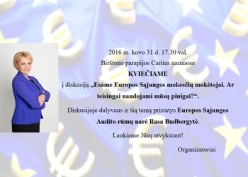 Kviečiame į diskusiją su Europos Sąjungos Audito rūmų nare Rasa Budbergyte