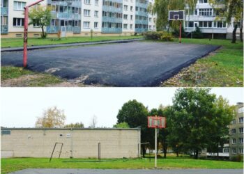 Sutvarkytos keturios Alytaus krepšinio aikštelės